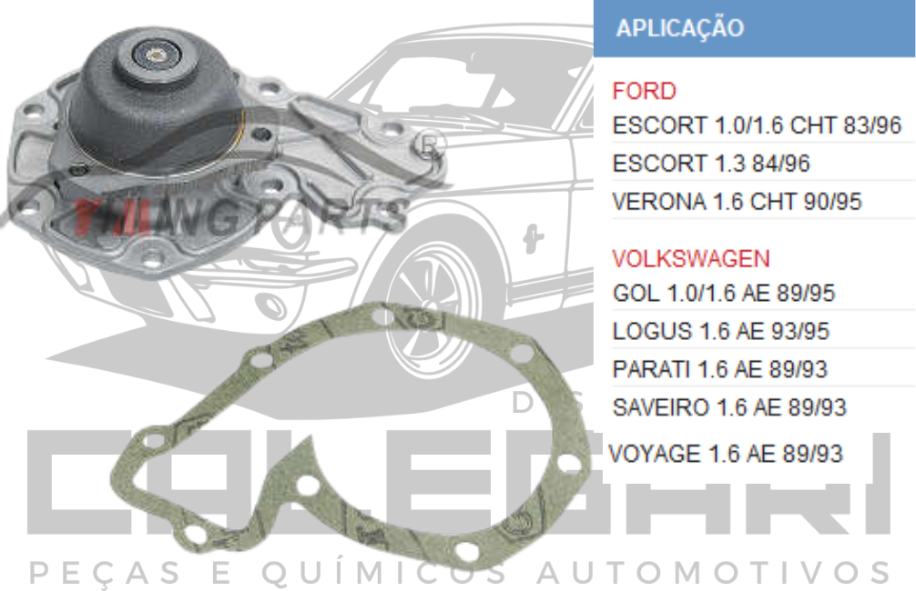 BOMBA DE AGUA FORD ESCORT VERONA / GM GOL LOGUS PARATI VOYAGE SAVEIRO - CHT AE