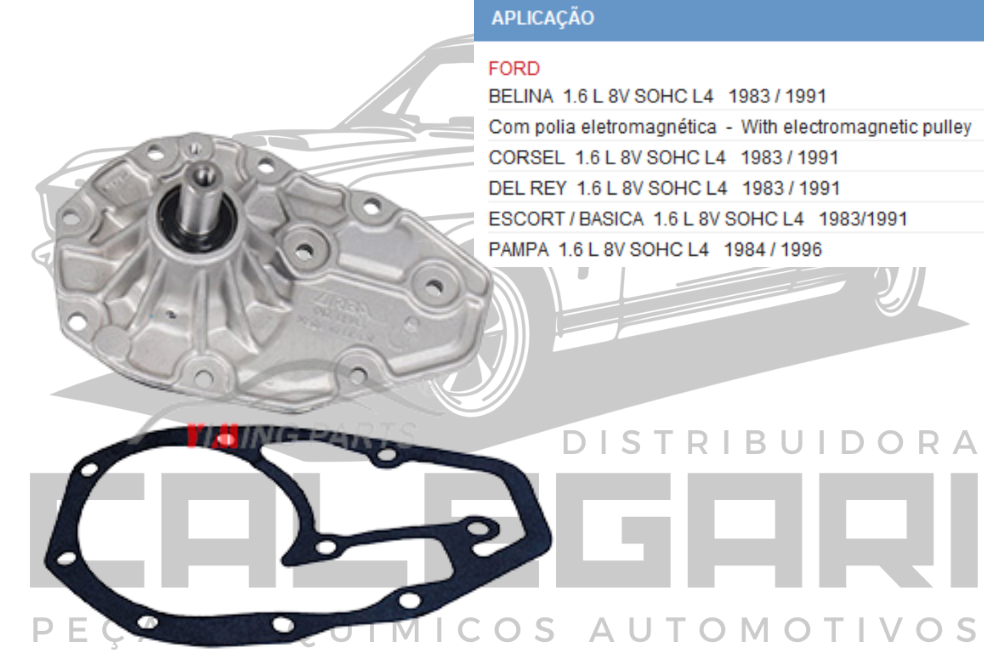 BOMBA DE AGUA FORD PAMPA DEL REY BELINA BELINA II CORCEL CORCEL II - 1.6 L 16V
