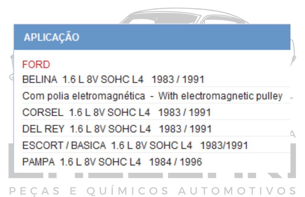 BOMBA DE AGUA FORD PAMPA DEL REY BELINA BELINA II CORCEL CORCEL II - 1.6 L 16V