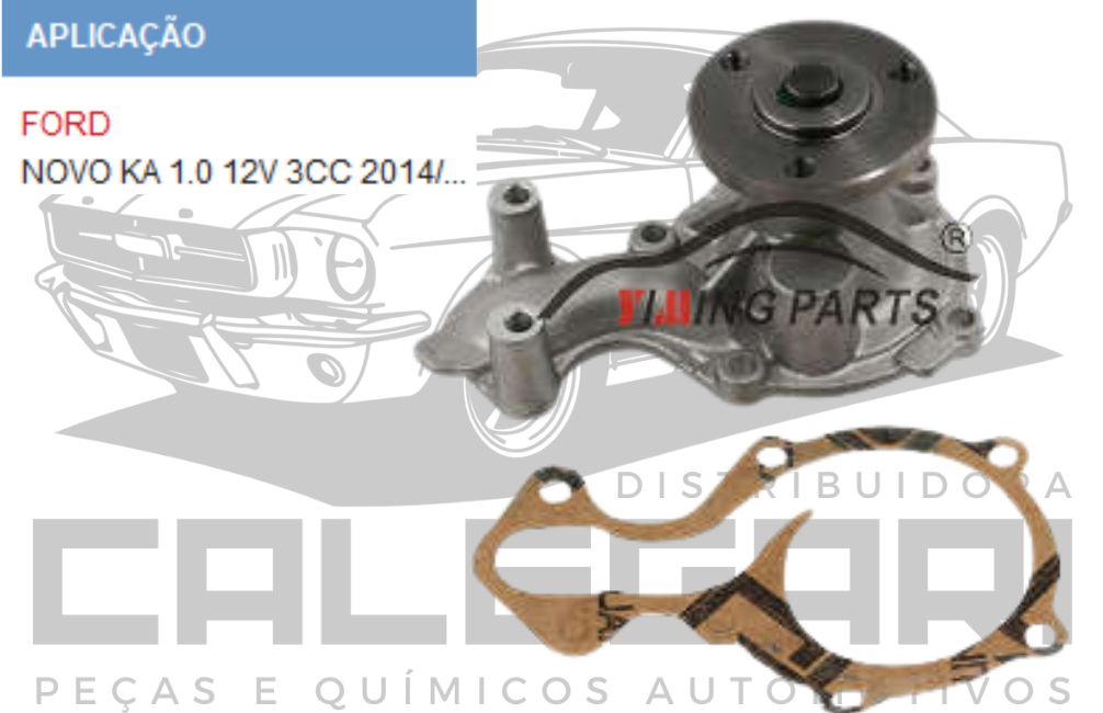 BOMBA DE AGUA FORD NOVO KA - 1.0 8V 3CC