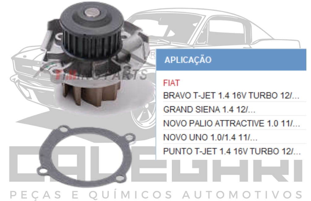 BOMBA DE AGUA FIAT BRAVO GRAND SIENA NOVO PALIO NOVO UNO PUNTO T-JET - FIRE EVO