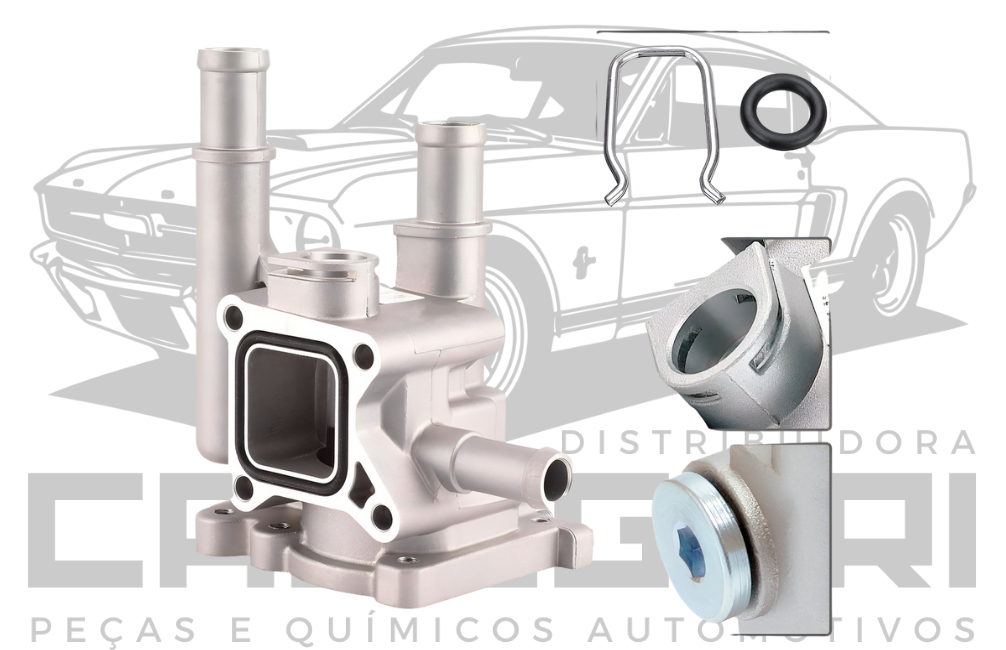 CARCACA DA VALVULA TERMOSTATICA - CRUZE HATCH E SEDAN 1.8 16V FLEX ECOTEC 11>16 SONIC 1.6 16V FLEX 12>4 TRACKER 1.8 16V