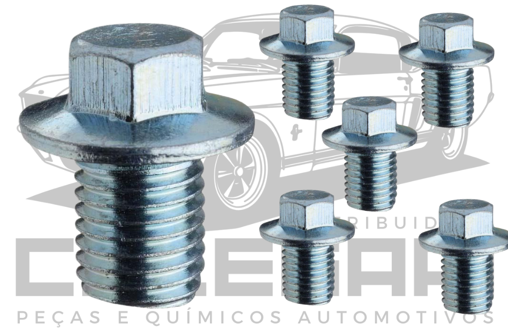 BUJAO CARTER MOTO FLANGEADO M12 - CHAVE SEXTAVADA 17MM (LA-2913)