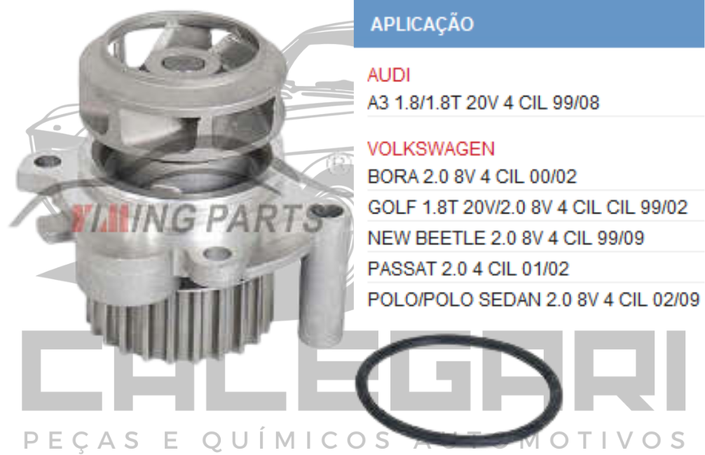 BOMBA DE AGUA VW BORA GOLF PASSAT POLO NEW BEETLE AUDI A3  - 1.8 2.0 8V 4CC