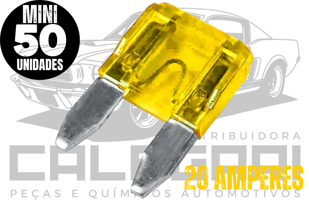 FUSIVEL MINI PACOTE 20 AMPERES - AMARELO