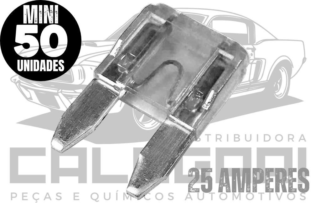 FUSIVEL MINI PACOTE 25 AMPERES - BRANCO