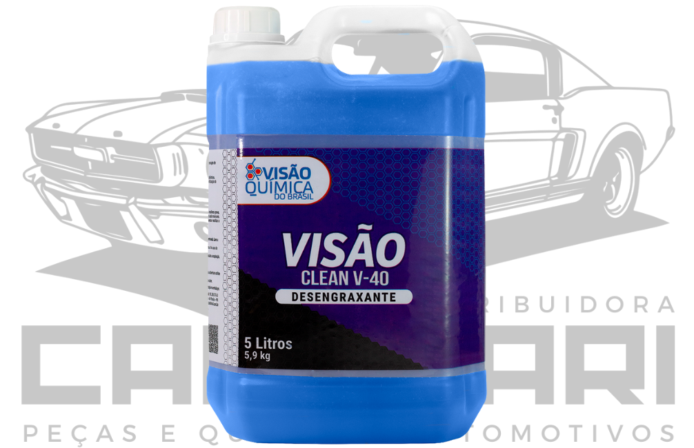 DESENGRAXANTE ALCALINO VISÃO CLEAN V-40 - 5 LITROS (AZUL)
