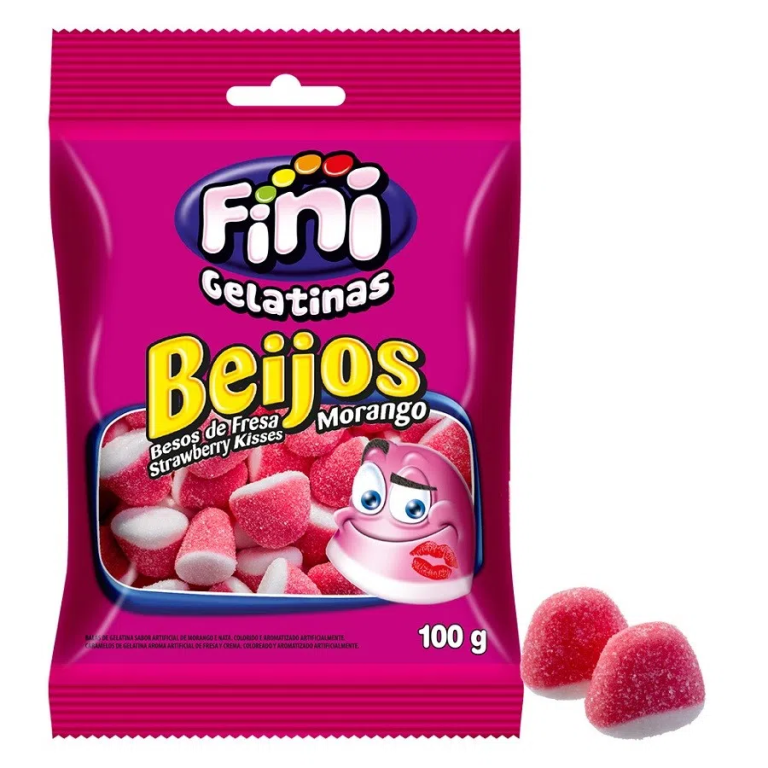 BALA DE GELATINA BEIJOS 80G FINI