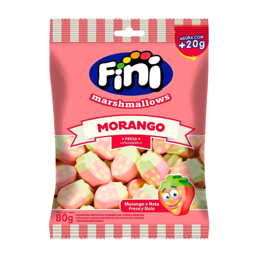 BALA MARSHMALLOWS MORANGO 80g FINI CX C/12