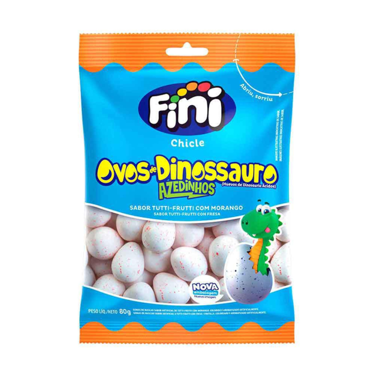BALA CHICLE OVOS DE DINOSSAURO 80G FINI CX C/12