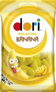 BALA DE GELATINA BANANA 60G DORI Cx C/16