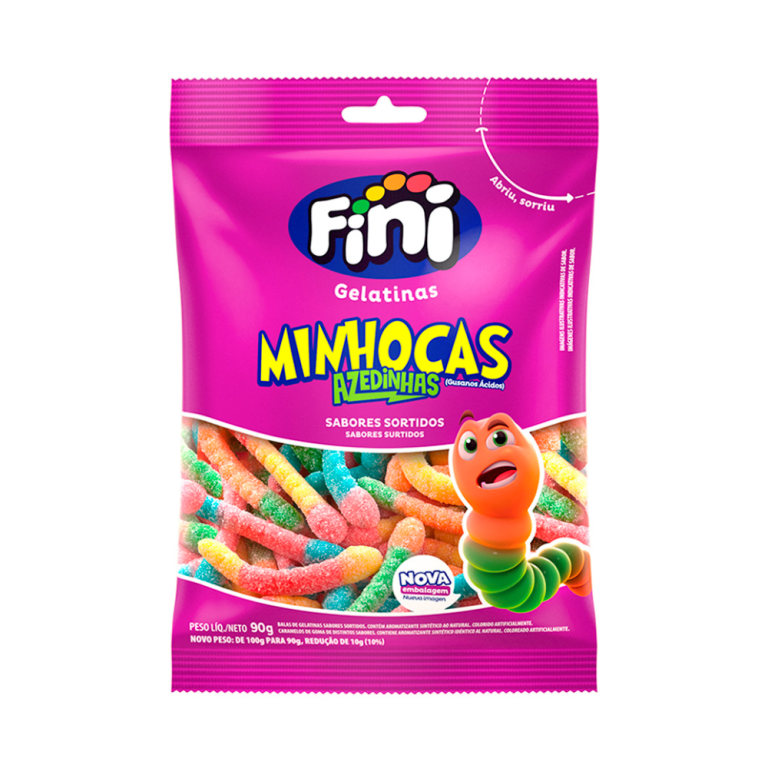 BALA DE GELATINA MINHOCA CITRICA 80G FINI