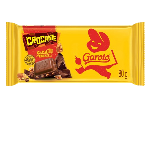 CHOCOLATE BARRA CROCANTE AO LEITE 16X80G GAROTO CX C/4