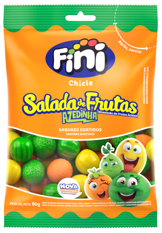 BALA CHICLE SALADA DE FRUTAS 80G FINI CX C/12