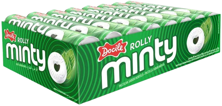 PASTILHA ROLLY MINTY HORTELA 12X29G DOCILE CX C/24