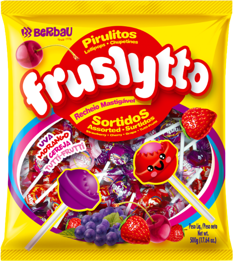 Pirulito Pop Fruslytto Sortido 500g c/50 Berbau CX C/24