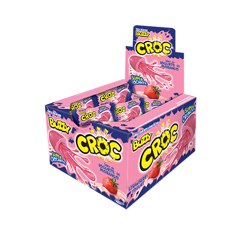 CHICLE BUZZY CROC IOGURTE MORANGO 172g C/40 RICLAN