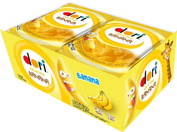 BALA DE GELATINA BANANA REGALIZ DP 12X13G DORI