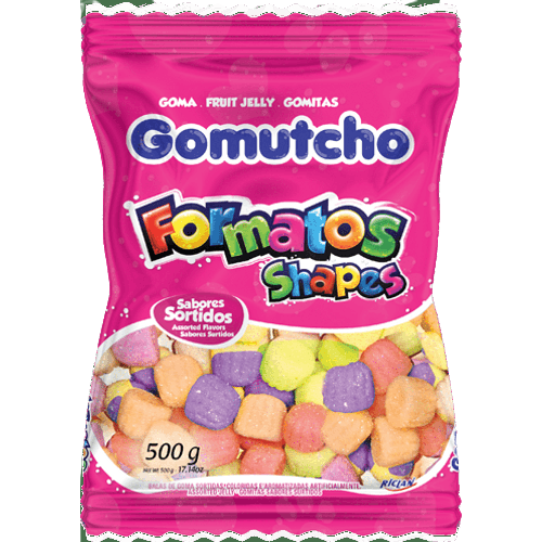 BALA GOMA GOMUTCHO SORTIDO 500G RICLAN Cx C/20