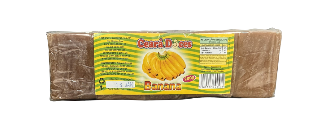 PACOTE BANANA 200G CEARA DOCES CX C/60