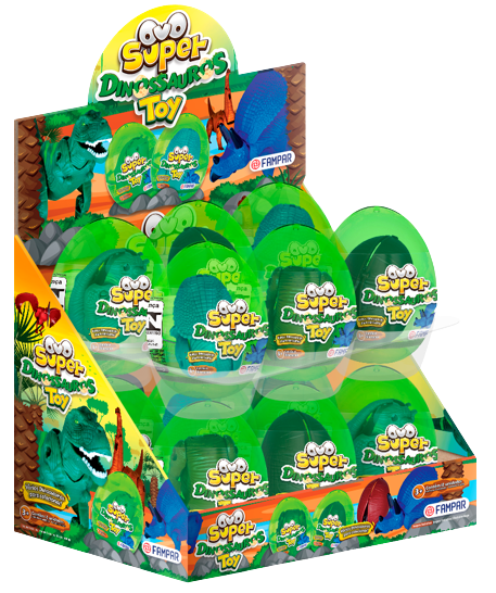 OVO SUPER DINOSSAUROS TOY DP C/12 UNIAO ALIMENTOS CX C/6