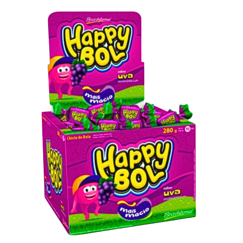 CHICLE HAPPY BOL UVA 140G C/46 FLORESTAL Cx C/24
