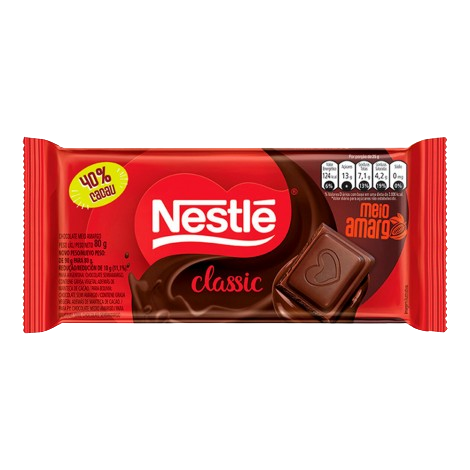 CHOCOLATE BARRA MEIO AMARGO 16X80G NESTLE
