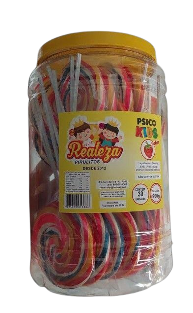 PIRULITO POTE ROSCAO PSICO KIDS 900G C/30 UND REALEZA