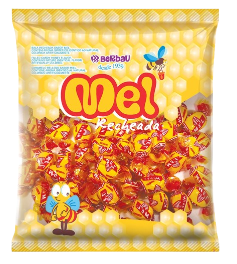 BALA MEL RECHEADA 500G BERBAU Cx C/30