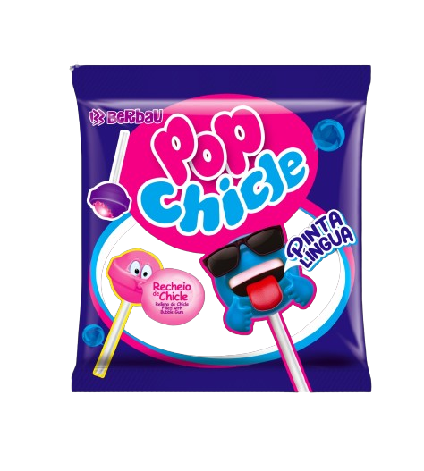 PIRULITO POP CHICLE PINTA LINGUA 500G C/50 BERBAU CX C/24