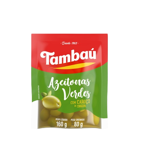 AZEITONA VERDE COM CAROÇO ALMOFADA 80G TAMBAÚ Cx C/32