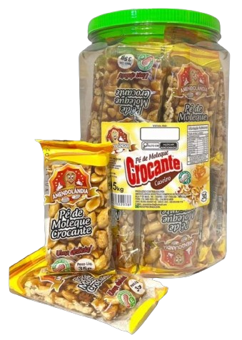PE DE MOLEQUE CROCANTE CASEIRO 1,05KG POTE C/30 UN AMENDOLANDIA CX C/6