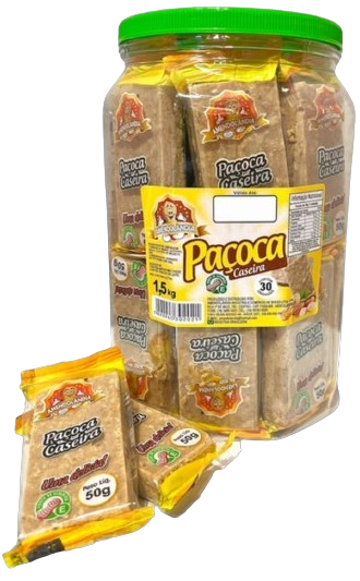 PAÇOCA CASEIRA POTE 1,5KG C/30 UN AMENDOLANDIA CX C/6