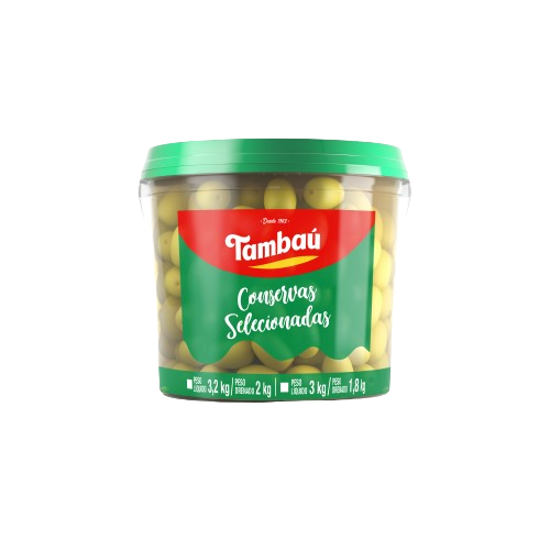 AZEITONA VERDE COM CAROÇO MEDIA BALDE 2KG TAMBAU FD C/2