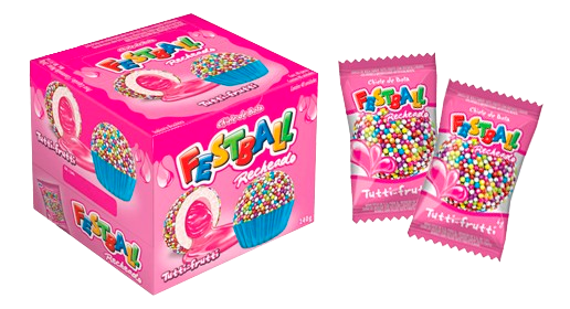 CHICLE FESTBALL TUTTI-FRUTTI DP 240G C/40 SUKEST CX C/20
