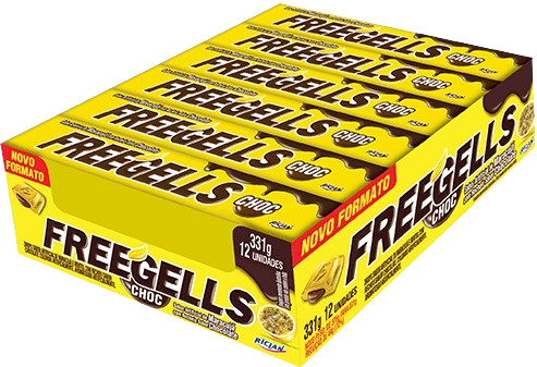 DROPS FREEGELLS MARACUJA C/CHOCOLATE 334,8G C/12 RICLAN CX C/36