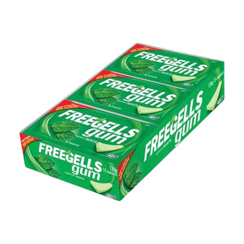 CHICLE FREEGELLS GUM MENTA 120G C/15 RICLAN CX C/12