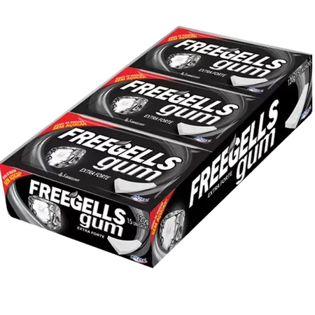 CHICLE FREEGELLS GUM EXTRA FORTE 120G C/15 RICLAN CX C/12