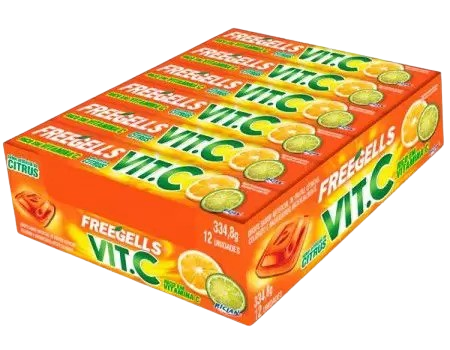 DROPS FREEGELLS VIT C CITRUS 334,8G C/12 RICLAN CX C/36