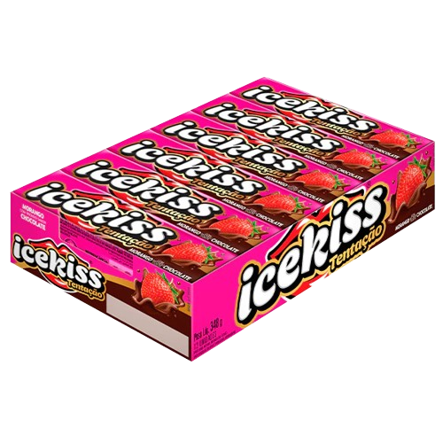 DROPS ICEKISS TENTACAO MORANGO C/CHOCOLATE 384G DP C/12 CORY CX C/36