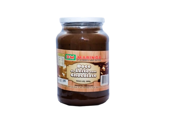 DOCE CREMOSO LEITE C/CHOCOLATE VIDRO 680G MARINGA CX C/15