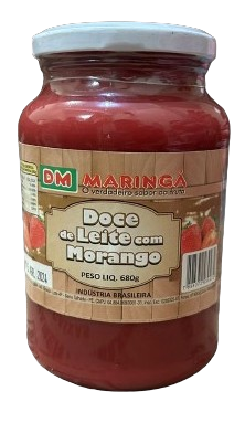 DOCE CREMOSO LEITE C/MORANGO VIDRO 680G MARINGA CX C/15