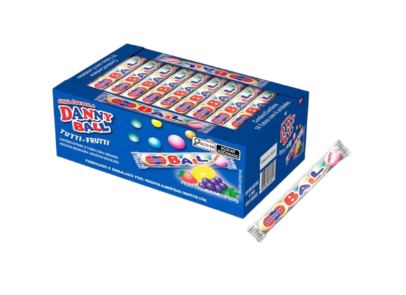 CHICLE BOLA DANNY BALL TUTTI FRUTTI 324G DP C/18 SANTA FE CX C/40 DP