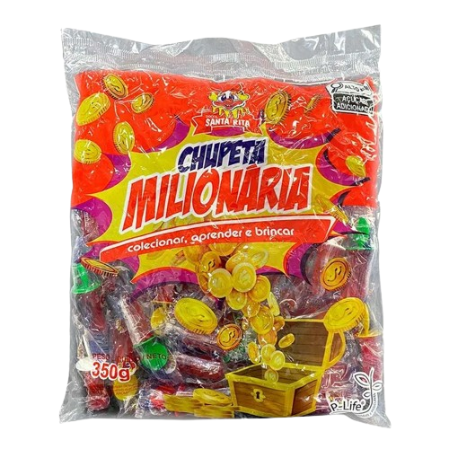 PIRULITO CHUPETA MILIONÁRIA 350G C/50 SANTA RITA CX C/14