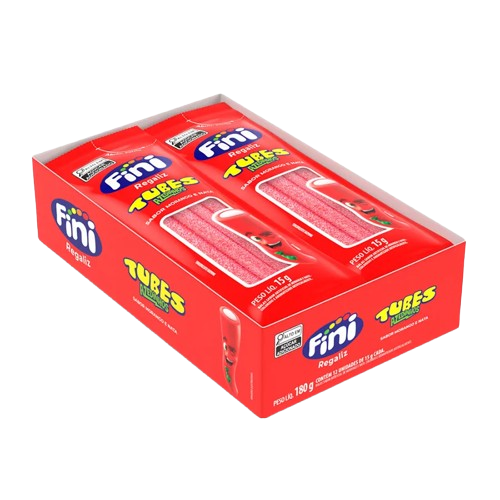 BALA TUBES MORANGO CITRICO 12X15G FINI CX C/12