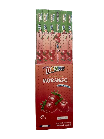CHICLE CHICLETAO DANNY MORANGO COM RECHEIO DP 670G C/24X28G SANTA FE CX C/10