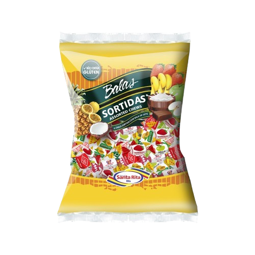 BALA FANTASIA FRUTAS SORTIDAS 500G SANTA RITA CX C/22