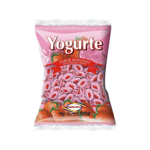 BALA YOGURTE MORANGO 500G SANTA RITA CX C/22