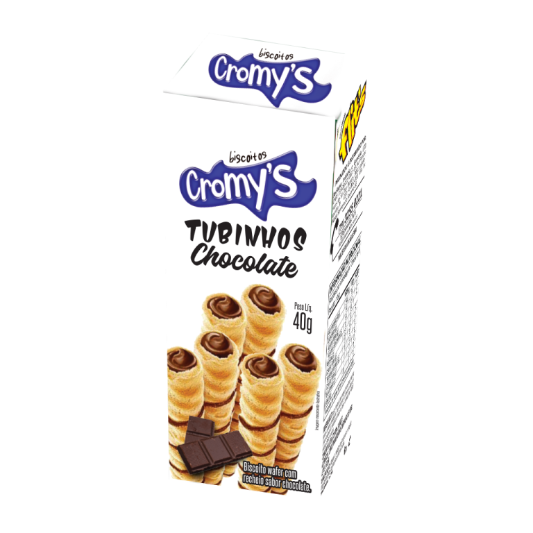 TUBINHOS WAFER CHOCOLATE 42G CROMYS CX C/24