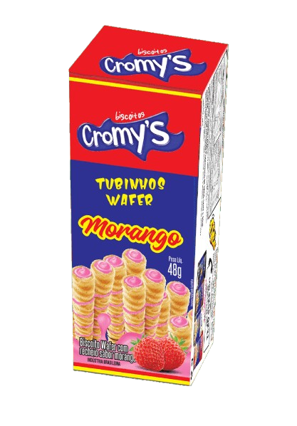 TUBINHOS WAFER MORANGO 42G CROMYS CX C/24
